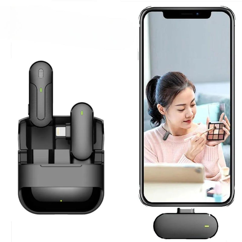 Microfone De Lapela Sem Fio Com Redução De Ruídos/Gravação Para iPhone Caixa De Carregamento