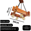 Luminária de Teto em Madeira Quadrada